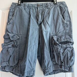American Eagle Outfitters Men's Cargo Shorts - Washed Blue